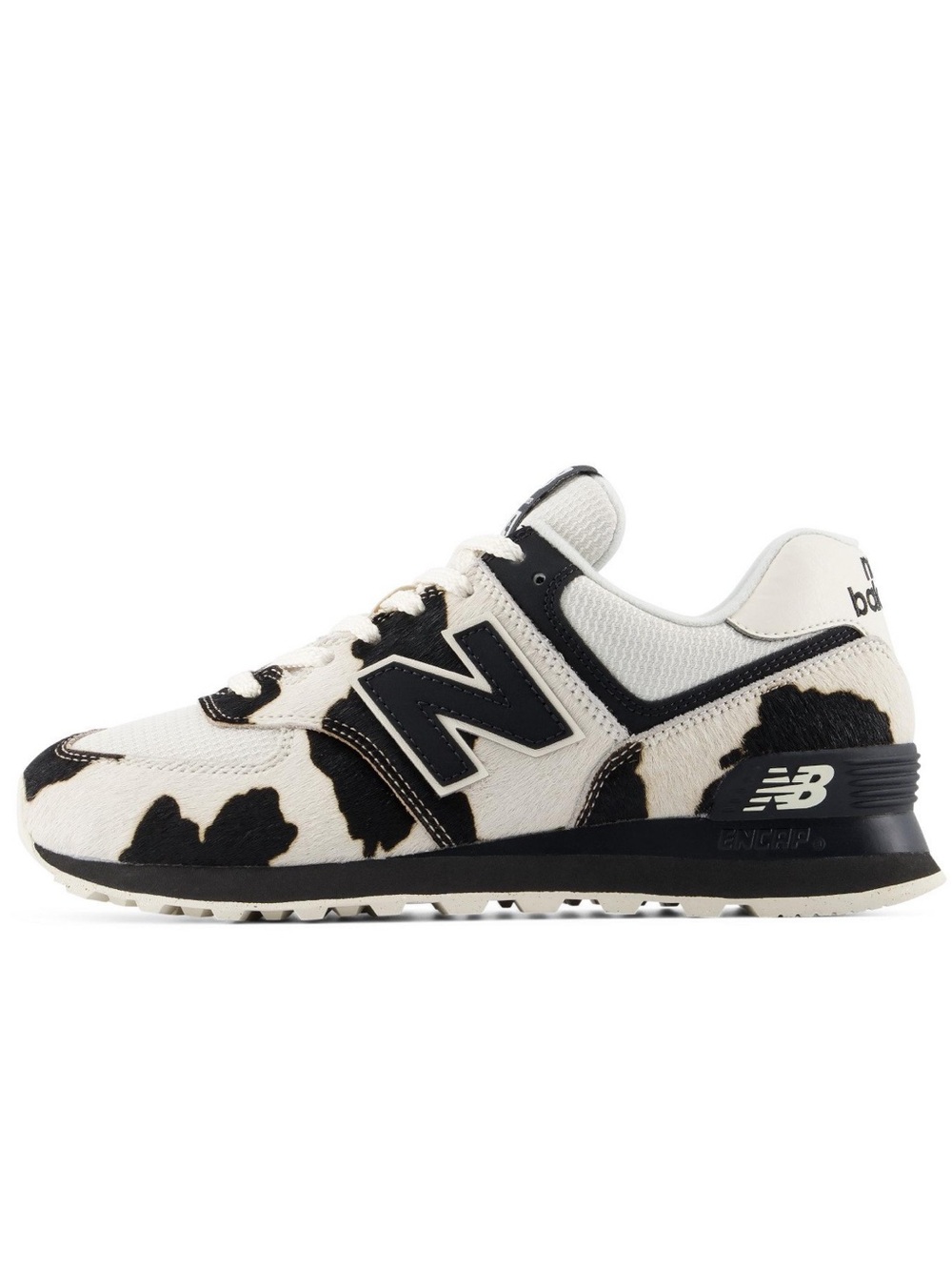 🐄 NEW BALANCE 574 COW PRINT BLACK WHITE 🐄 - Picture 3 of 5
